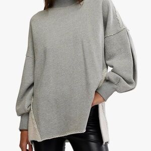 🔥Like New! FREE PEOPLE! 'Wonderful Pullover Sweater' in Heather grey! SZ is L!